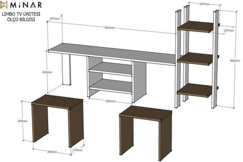 LİMBO TV ÜNİTESİ BEYAZ-120 CM
