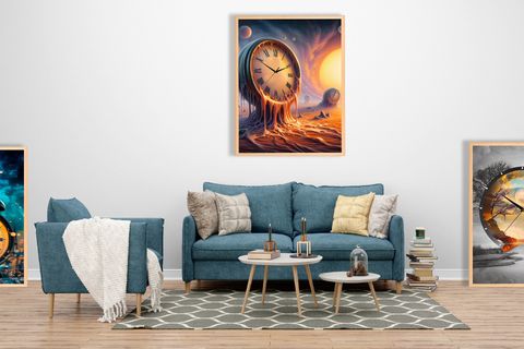 MERHABA ÇERÇEVELİ DUVAR SAATİ, 50X70