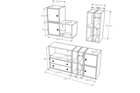 BK ÇOK AMAÇLI DOLAP, 4 KAPAK 2 ÇEKMECELİ, KBR