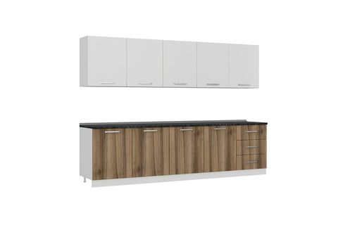 MİNAR BADE 300 CM MUTFAK DOLABI BEYAZ DORE 300-D3