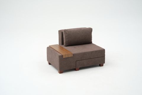 PERENNA YATAKLI TEKLİ KOLTUK, ŞÖNİL, KAHVE, SOL