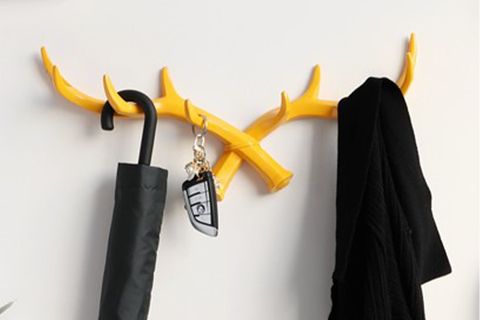 GEYİK BOYNUZU MODERN DUVAR DEKORU ASKILIK, SARI