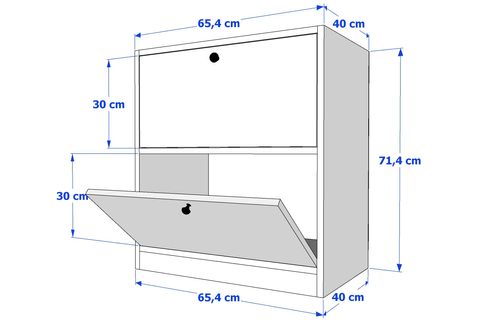 YUSUF KOMODİN, 2 ADET DÜŞER KAPAKLI, KMD-1043-Ç