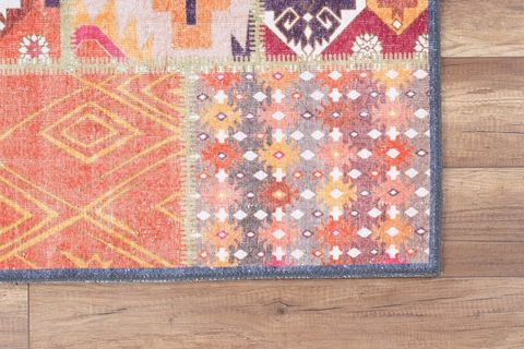 ARTLOOP PATCHWORK DESENLİ JAZZ DEKORATİF ŞÖNİL DOKUMA RENKLİ HALI AL 332 230X230