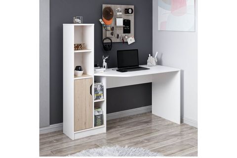 VİORA ÇALIŞMA MASASI, BEYAZ DERİN SEPET