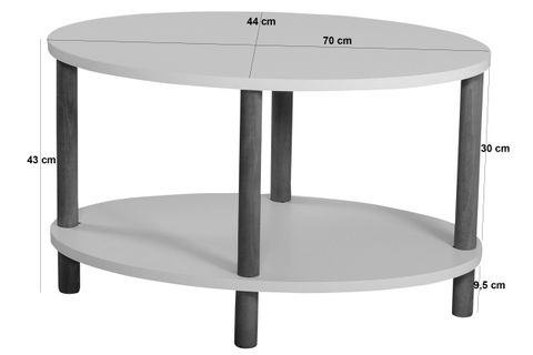 MİYU OVAL ORTA SEHPA, SİYAH MERMER
