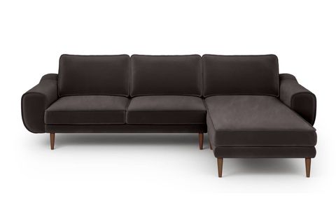 KLEM KADİFE KÖŞE KOLTUK, 280X171, AHŞAP AYAK, KÜL GRİ