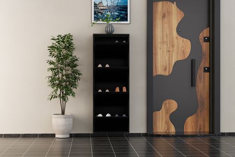 LİNEA METAL AYAKKABILIK, SİYAH, 4 KAPAKLI