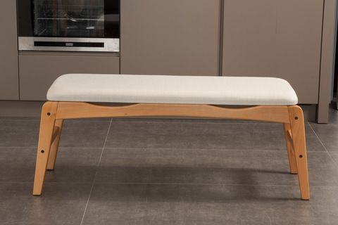 TOUCH BENCHLİ İSKANDİNAV MASA TAKIMI, MEŞE KREM, 4 SANDALYE 1 BENCH, 160X80