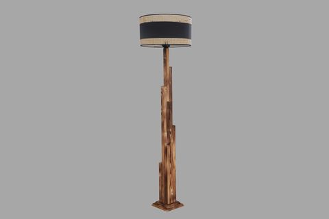 LUMEXX KULE SİLİNDİR 03 RATTAN ABAJURLU LAMBADER, YANIK