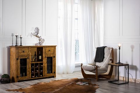 BORDO LADİN AHŞAP BÜYÜK BAR KONSOL