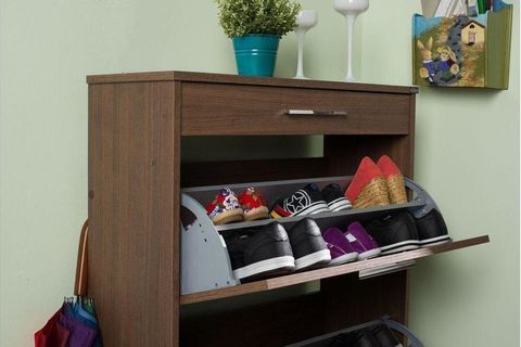 ADORE FLAT 3 KAPAKLI TEK ÇEKMECELİ AYAKKABI DOLABI NOCE
