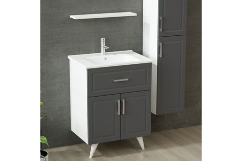 SANYA BANYO DOLABI AY2K1Ç25, BEYAZ ANTRASİT, 65 CM