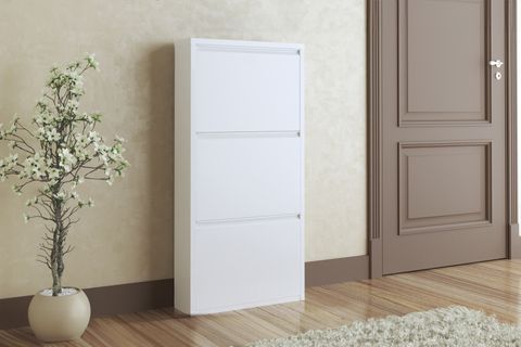 FİNO METAL AYAKKABILIK, 3 KAPAKLI, BEYAZ