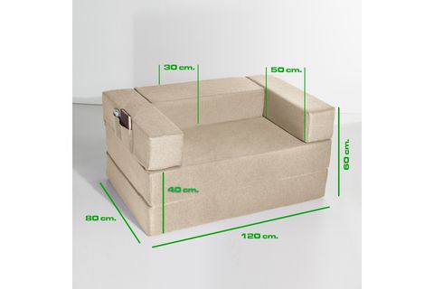 COMFY ÇİFT KİŞİLİK YATAK OLABİLEN KOLTUK, BEJ