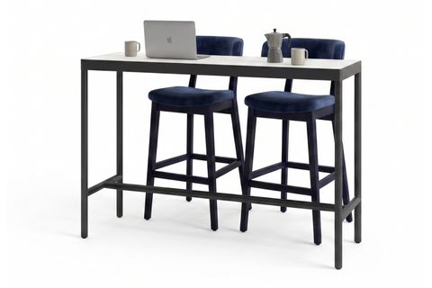 OFİSİMİ SELECT LİSA BAR MASASI, LAKE BEYAZ SİYAH, 140 CM