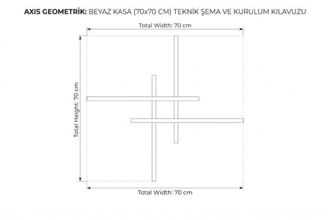 AXİS GEOMETRİK ENDİREKT LED APLİK, BEYAZ, 70X70 CM
