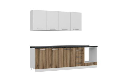 MİNAR DEFNE 260 CM MUTFAK DOLABI BEYAZ DORE 260-D6