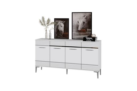 MAYA ÇOK AMAÇLI DOLAP, KONSOL, 150 CM, BEYAZ GÜMÜŞ