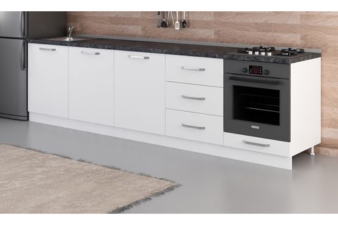 MİNAR 300 CM MUTFAK DOLABI BEYAZ 300-B10-ALT MODÜL