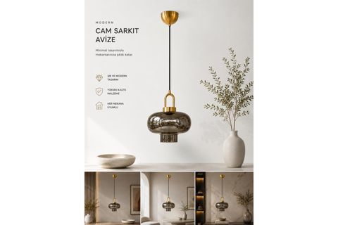 MONO TEKLİ FÜME CAMLI ESKİTME SARKIT