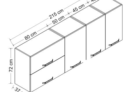 MİNAR 215 CM MUTFAK DOLABI BEYAZ 215-B1-ÜST MODÜL