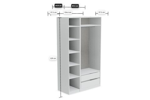 LUNA NOX GARDIROP, PROFİL, BEYAZ, 3 KAPAKLI