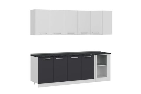 MİNAR 240CM KÖŞE MUTFAK DOLABI BEYAZ ANTRASİT K240A1