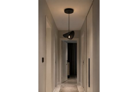 VELARİS TEKLİ SARKIT AVİZE, SİYAH METAL