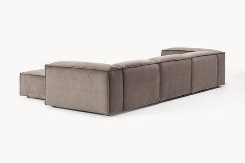 LENA FİTİLLİ KADİFE MODÜLER KÖŞE KOLTUK, KAHVERENGİ