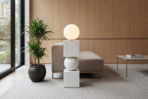 SPHERE MASİF AHŞAP KÜRE LAMBADER, BEYAZ