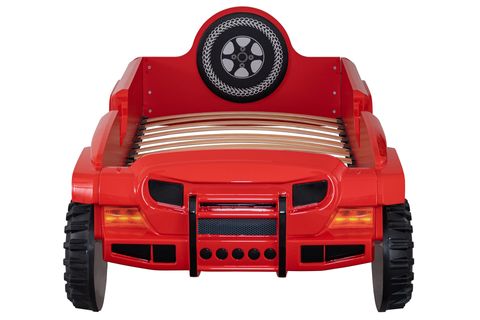 JEEP SÜPERLÜX LEDLİ ARABALI YATAK, KIRMIZI, 90X190