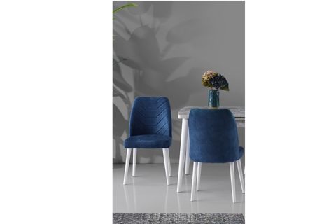 KASTİLYA MASA VE MERİDA SANDALYE TAKIMI, LACİVERT, 130X80
