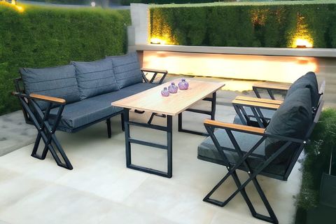 MİNA BAHÇE BALKON TAKIMI, 3+1+1, ANTRASİT