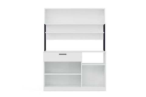 LAVO ÇEKMECELİ ÇOK AMAÇLI KAHVE KÖŞESİ DOLABI, BEYAZ, 6 KAPAKLI