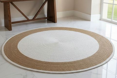 LUNA YUVARLAK HALI, BEYAZ NATURAL, 100 CM