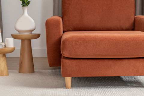 MERLİN DAYBED, İNCE KOL, NATUREL AYAK, KADİFE KUMAŞ, KİREMİT