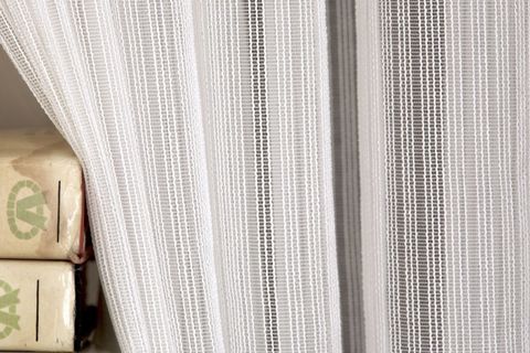 MASSARELLİ ÇİZGİLİ TÜL EKRU PİLESİZ 350X260