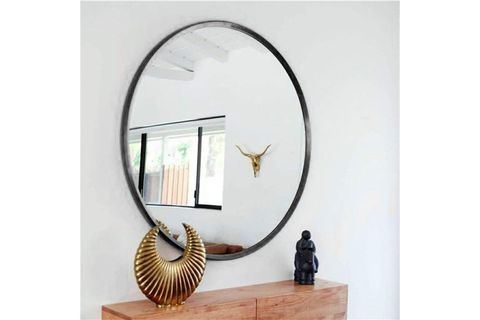 HELYA DUVAR AYNASI, METAL, SİYAH, 100X100