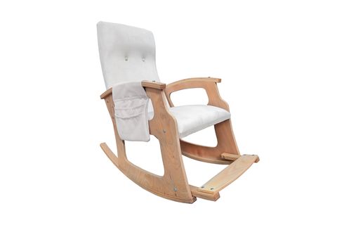MOBİLDECO HÜNKAR SALLANAN SANDALYE, KREM, AHŞAP AYAK