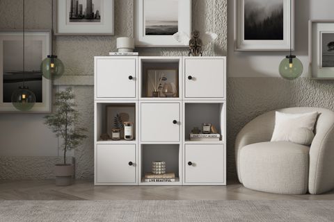 LEKSA 5 KAPAKLI RAFLI KİTAPLIK 65 CM BEYAZ KTP-1054-Ç