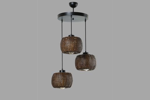 LUMEXX TIGER ÜÇLÜ TEPSİLİ CEVİZ RATTAN SARKIT