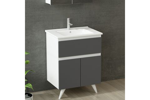 NİKA BANYO DOLABI 65CM AY2K1Ç 2K2A ETJ BEYAZ ANTRASİT