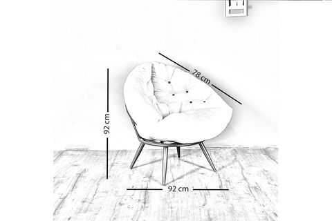 BERTA CONCEPT FLOKİ TEKLİ KOLTUK BERJER, FÜME