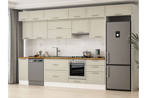 ALVİNKA 390X240 CM KLASİK MEBRAN MUTFAK DOLABI, MB E90S40S60 1 MEBRAN KUMTAŞI SUNTALAM