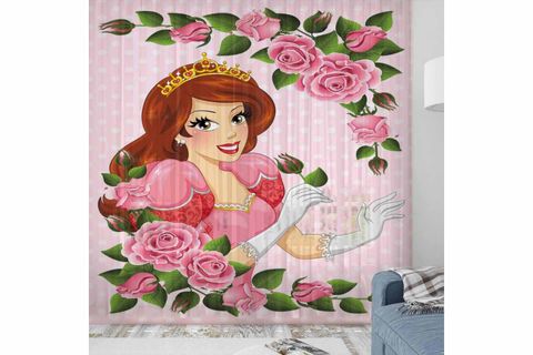 ELSE PEMBE GRİ YILDIZLI İSKANDİNAV DESENLİ DEKORATİF ÇOCUK BEBEK TÜL FON PERDE 140X270