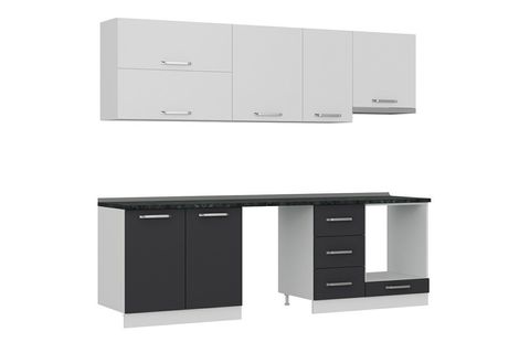 MİNAR 255 CM MUTFAK DOLABI BEYAZ ANTRASİT 255 A16