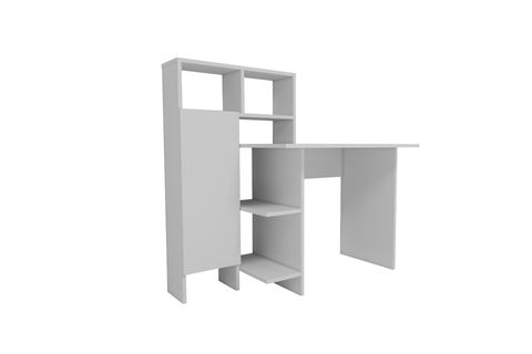 BUĞRA DOLAPLI RAFLI ÇALIŞMA BİLGİSAYAR MASASI, BEYAZ