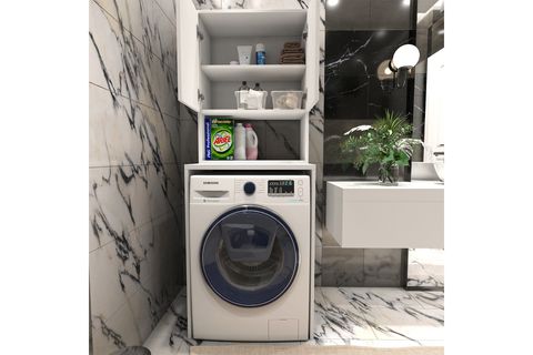YILDIZ ELEGANCE LUXE ÇAMAŞIR MAKİNESİ DOLABI, BEYAZ