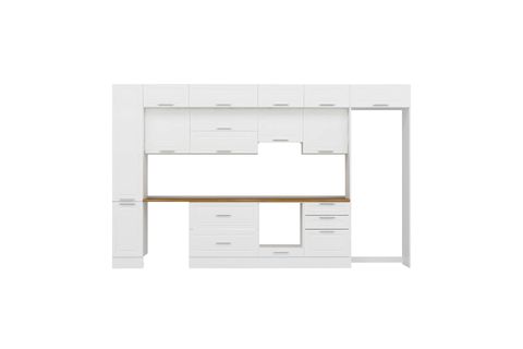 ALVİNKA 390X240 CM KLASİK MEBRAN MUTFAK DOLABI, MBB E90B40S60 1 MEBRAN BEYAZ SUNTALAM